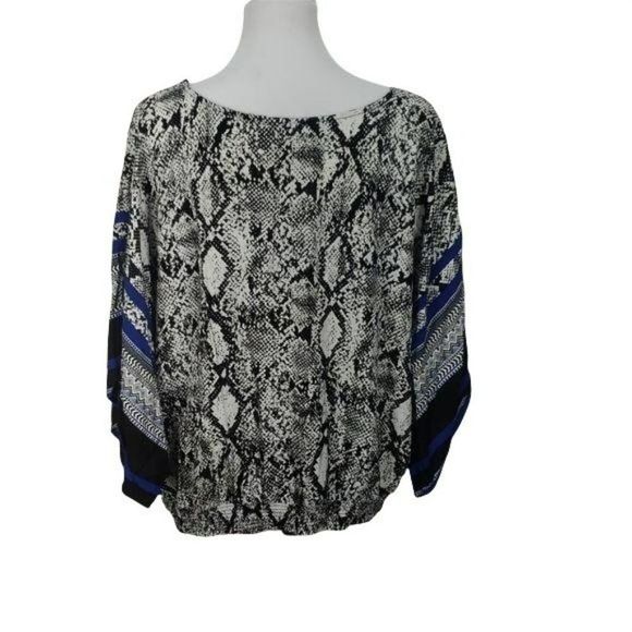Unique Spectrum Black Snakeskin Plus Size 2x scoop neck‎ animal print Top Blouse - Picture 4 of 8